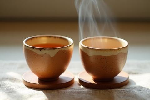 2客組の温かい色合いの湯呑み茶碗セット